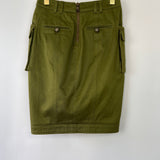 Balmain Khaki Midi Skirt with Pocket and Asymmetric Split Detail Size FR 36 (UK 8)