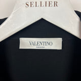 Valentino Black Silk Two-Piece Set with White Trim Detail Size S (UK 8)