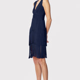 Herve Leger - V NECK FRINGED MIDI DRESS