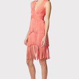 Herve Leger - V NECK FRINGED MIDI DRESS