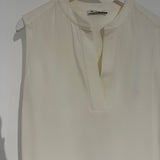 Loro Piana White V Neck Short Sleeve Silk Blouse IT 38 (UK 6)