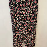 Gucci Pink and Black Silk Bulldog Printed Trousers Size IT 42 (UK 10)