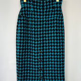 Chanel 07/A Turquoise Houndstooth Pencil Skirt Size FR 36 (UK 8)