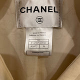 Chanel Cream Wool Jacket with Textured CC Button Details Size FR 38 (UK 10)