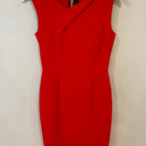 Roland Mouret Neon Red Sleeveless Midi Dress Size FR 38 (UK 10)