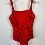 Hermès Red Cordelieres Jer One-Piece Swimsuit Size FR 36 (UK 8)