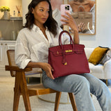 Hermès Birkin 35cm Bag in Rouge Grénate Togo Leather with Gold Hardware