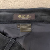 Loro Piana Dark Grey Velvet Straight Leg Trousers Size IT 46 (UK 14) RRP £1,250