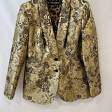 Dolce & Gabbana Metallic Gold Floral Brocade Blazer Jacket Size IT 46 (UK 14)