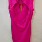 Antonio Berardi Hot Pink Sleeveless Midi Dress with Abstract Neck Detail Size IT 42 (UK 10)