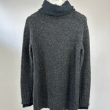 Loro Piana Grey Blue Long Sleeve Cashmere Turtle Neck Jumper with Double Neck & Cuff Detail Size IT 40 (UK 8)