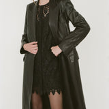 FRAME - Tailored Leather Coat -- Black