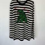 Christian Dior Black and White Striped Cashmere Jumper with Green Dragon Detail Size FR 36 (UK 8)RRP 2500£