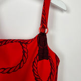 Hermès Red Cordelieres Jer One-Piece Swimsuit Size FR 36 (UK 8)