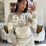 Hermès Brown and Beige Brides De Gala Cashmere Long-Sleeve Jumper Size FR 40 (UK 12) RRP £1,250