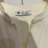 Loro Piana White V Neck Short Sleeve Silk Blouse IT 38 (UK 6)