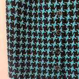 Chanel 07/A Turquoise Houndstooth Pencil Skirt Size FR 36 (UK 8)