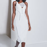 Herve Leger - HERVÉ LÉGER X LAW ROACH LAYERED SHEER INTARSIA MIDI DRESS