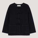 ROHE - Mandarin closure double-faced jacket | black