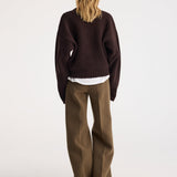 ROHE - Compact crewneck jumper | dark brown