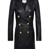 L'AGENCE - Tora Leather Blazer Dress