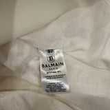 Balmain Cream Wool Blazer Jacket with Gold Buttons and Shoulder Pads Size FR 42 (UK 14)