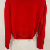 Chanel Red Cashmere Jumper with Pearl Crystal Embellished Logo Size FR 40 (UK 12)