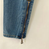 Balmain Light Blue Skinny Jeans with Silver Button and Zip Detail FR 34 (UK 6)