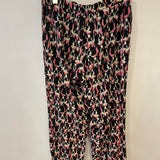 Gucci Pink and Black Silk Bulldog Printed Trousers Size IT 42 (UK 10)