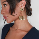 Chanel Vintage Gold Matelasse Bag and CC Logo Coin Clip-On Earrings