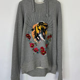 Gucci Grey 'Blind For Love' Hoodie With Embroidery and Distressed Details Size S (UK 8)