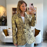 Dolce & Gabbana Metallic Gold Floral Brocade Blazer Jacket Size IT 46 (UK 14)