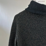 Loro Piana Grey Blue Long Sleeve Cashmere Turtle Neck Jumper with Double Neck & Cuff Detail Size IT 40 (UK 8)