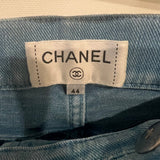 Chanel Light Washed Blue Straight-Leg Jeans with Velcro Waist Detailing Size FR 44 (UK 16)