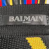 Balmain Black, Red, Yellow Stripe Multi-Colour Knitted Midi Skirt with Zip Back Detail  FR 34 (UK 6)