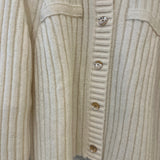 Jonathan Simkhai Cream Wool Cardigan with Gold Button Details Size M (UK 10)