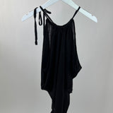 Yves Saint Laurent Vintage Black Halter Neck Knit Top with Ruched Neck Tie Detail FR 38 (UK 10)