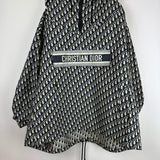 Christian Dior Hooded Anorak in Blue & Ecru Technical Taffeta Jacquard with Dior Oblique Motif Size XS (Size UK 6) RRP £3,100