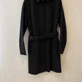 Burberry Black Classic Trench Coat with Belt Detail Size UK 8