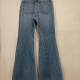 Chanel Blue Flared Jeans with Crystal CC Logo Detail Size FR 34 (UK 6)