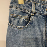 Chanel Blue Flared Jeans with Crystal CC Logo Detail Size FR 34 (UK 6)