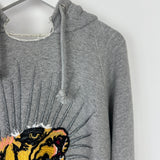 Gucci Grey 'Blind For Love' Hoodie With Embroidery and Distressed Details Size S (UK 8)