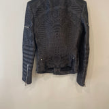 Balmain Black Metallic Textured Jacket with Silver Buttons Size FR 38 (UK 10)