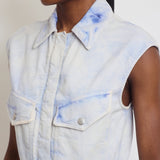 Stella McCartney Denim Tie-Dye Sleeveless Jumpsuit with Belt Detail IT 38 (UK 6)