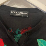 Dolce & Gabbana Black and Red Floral Cashmere Cardigan Size IT 40 (UK 8)