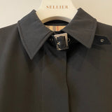 Burberry Black Classic Trench Coat with Belt Detail Size UK 8