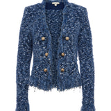 L'AGENCE - Azure Fringe Cardigan Blazer