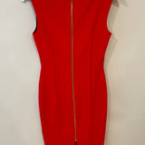 Roland Mouret Neon Red Sleeveless Midi Dress Size FR 38 (UK 10)