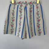 Dolce & Gabbana Exclusive Blue Floral Striped Shorts Size IT 36 (UK 4)