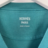 Hermès Teal T-Shirt with Crochet H Pocket Detail Size FR 38 (UK 10)